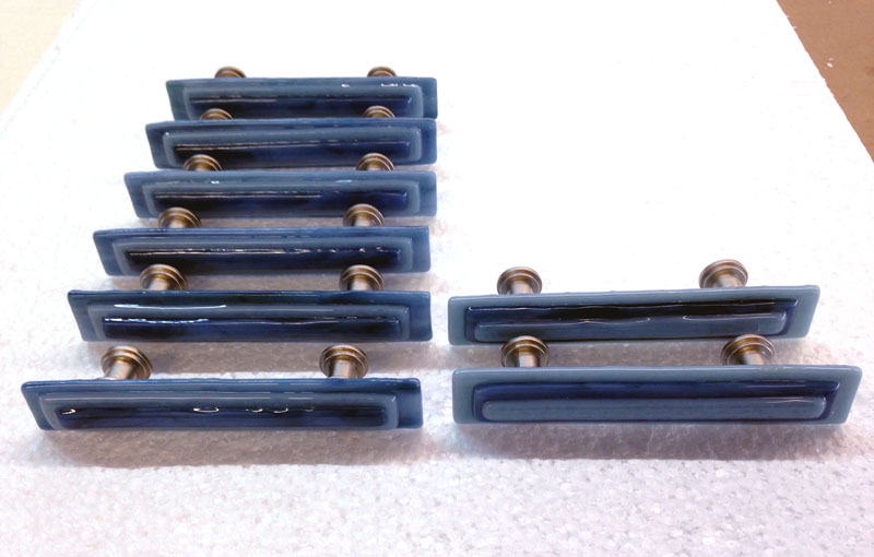 Blue Stack Glass PullsDesigner Glass Mosaics
