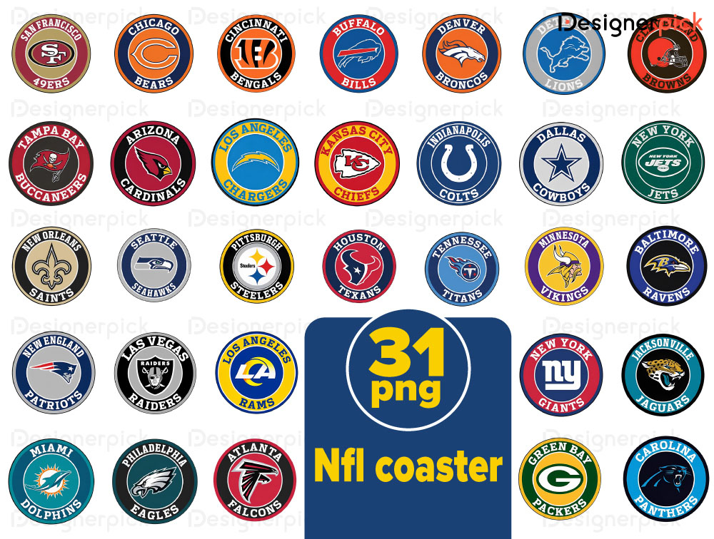 Nfl Coaster Png Bundle, Nfl Team Png, Sport Coaster Png Best Quality