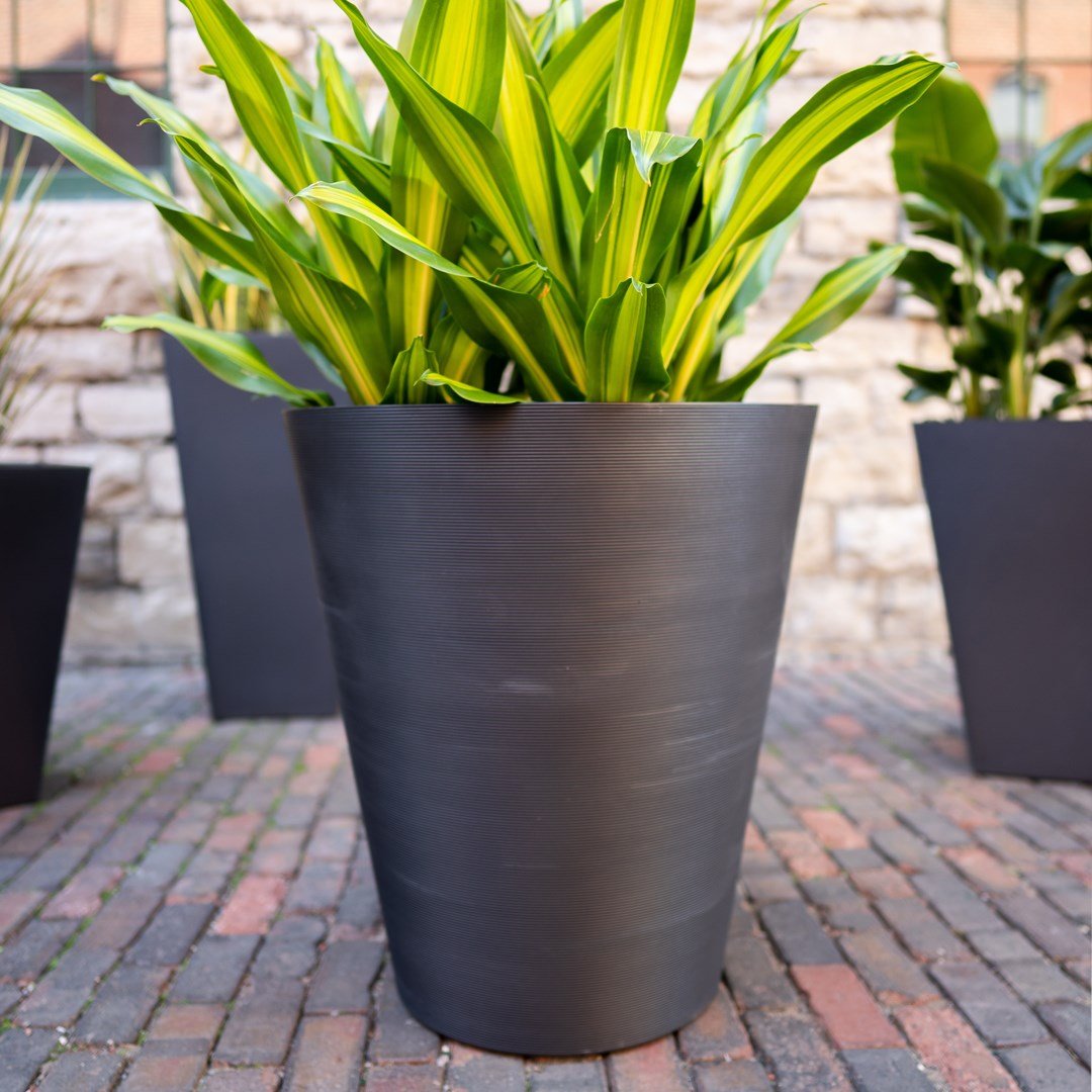 Rendered Grey Planter Pot 25cm Designer Pots