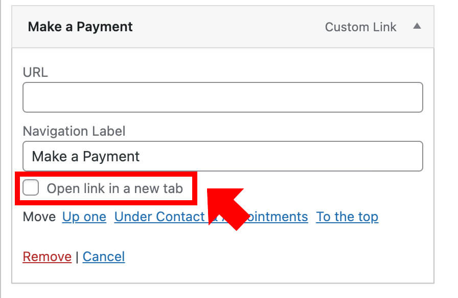 How to make a WordPress menu item open in a new tab Designer to Full Stack