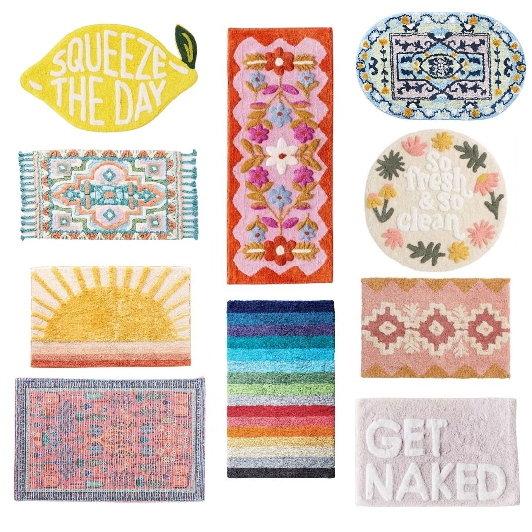 The Best Bath Mats for Colorful Bathrooms