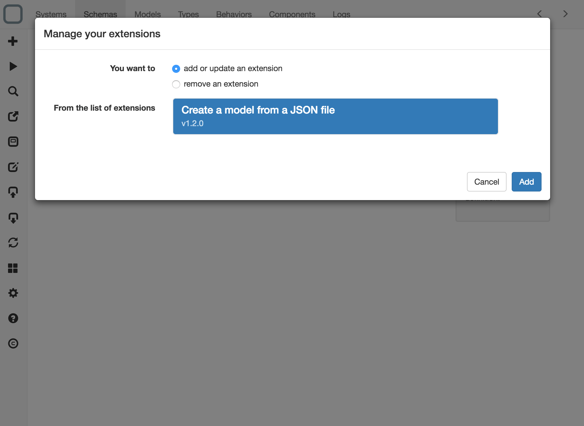 Generate a model from a JSON file · System Designer