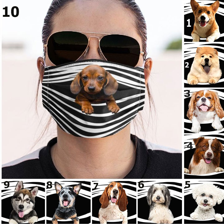 Gift For Dog Lover Funny All Type Of Dog Mask Cloth Mask No Filter HG