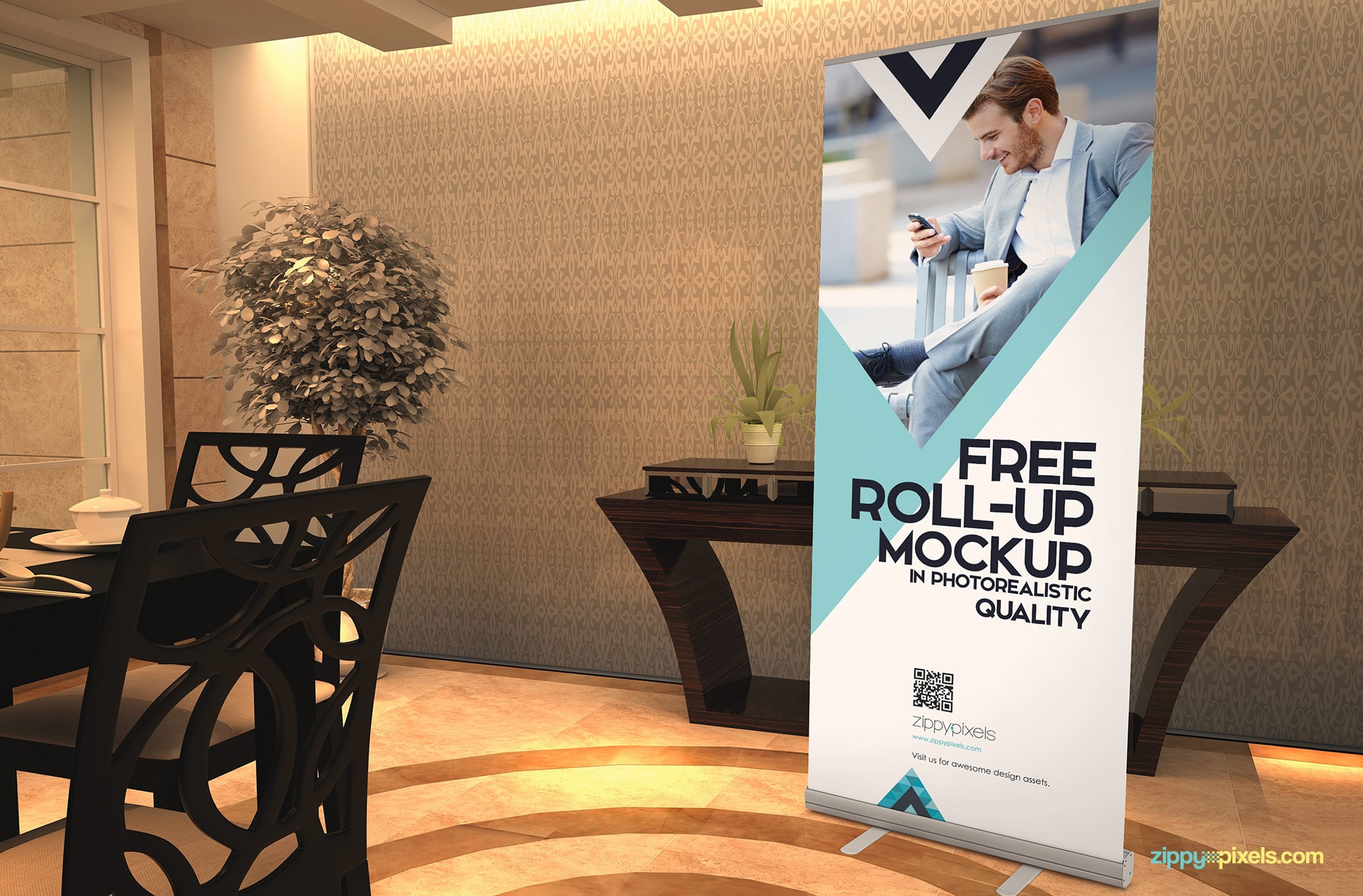 Download This Free Roller Banner Mockup in PSD Desinghooks