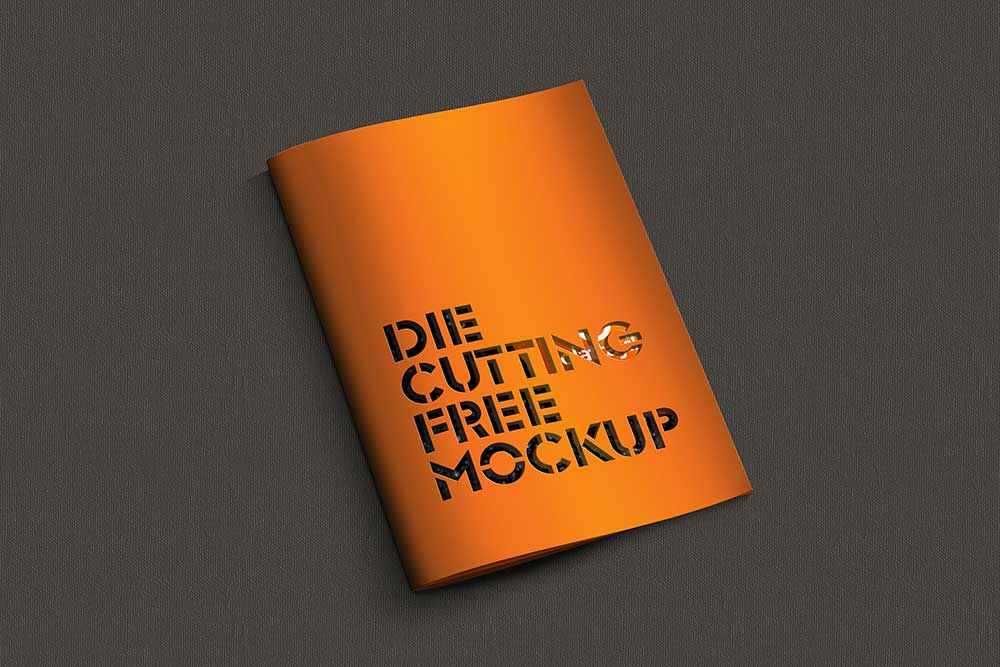 Free Download Die Cut Brochure Mockup in PSD Designhooks