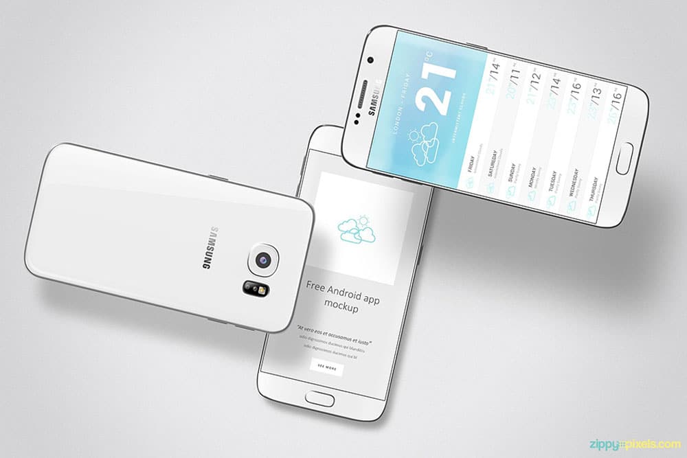 Download Free Android App Mockup in PSD Designhooks