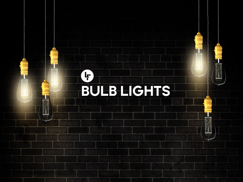Free Hanging Light Bulbs Mockup in PSD DesignHooks