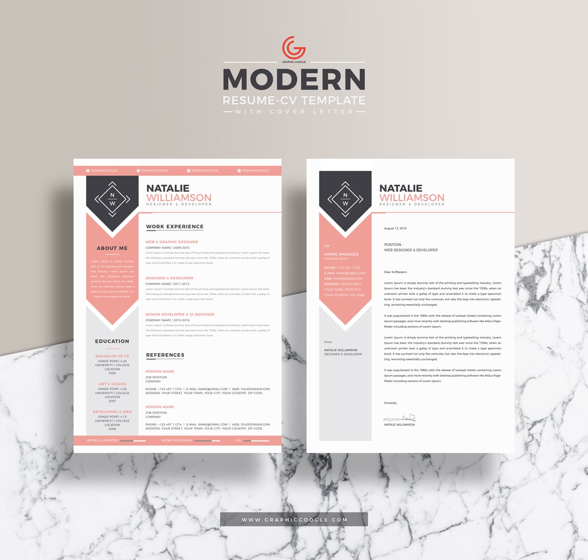 Resume PSD Mockup for Free Download From DesignHooks