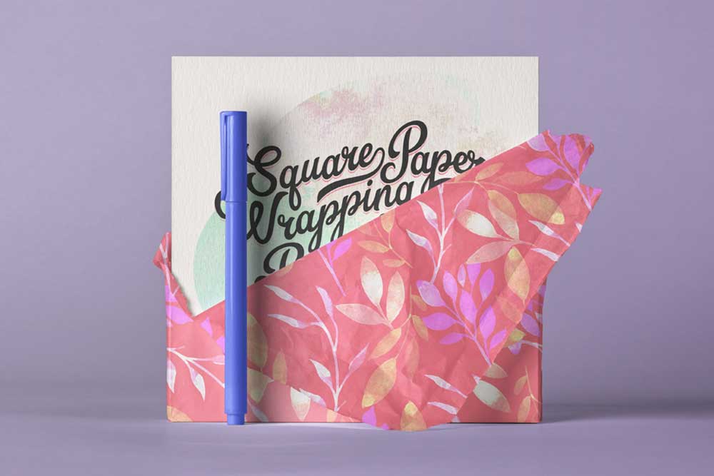 Download This Square Invitation Card Mockup with Paper