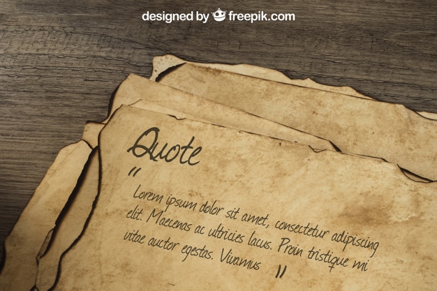 Free Old Quote Paper Scene Mockup in PSD DesignHooks