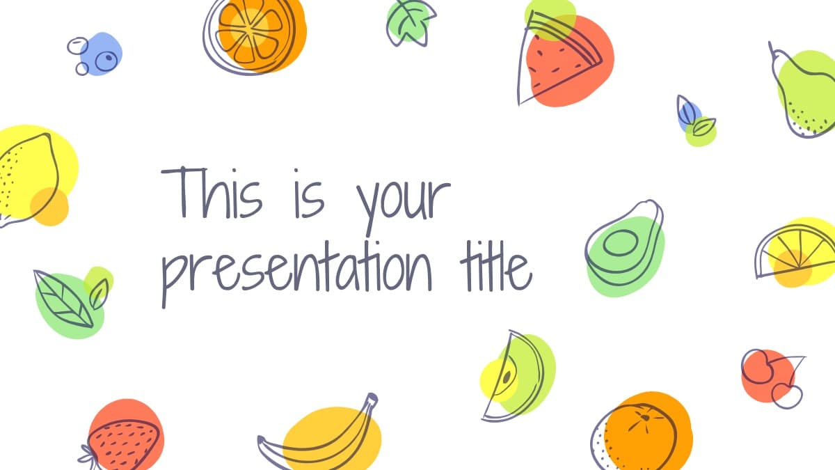 Free Summer Fruit Doodles Powerpoint Template DesignHooks