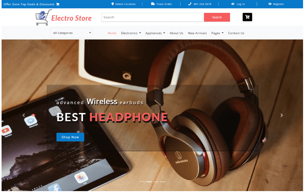 Electronic Products Website Template DesignHooks