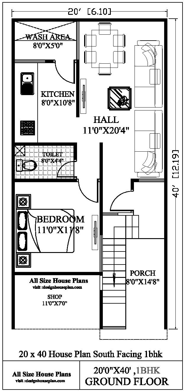 20 x 40 house plans east facing with vastu 20x40 plan design house plan