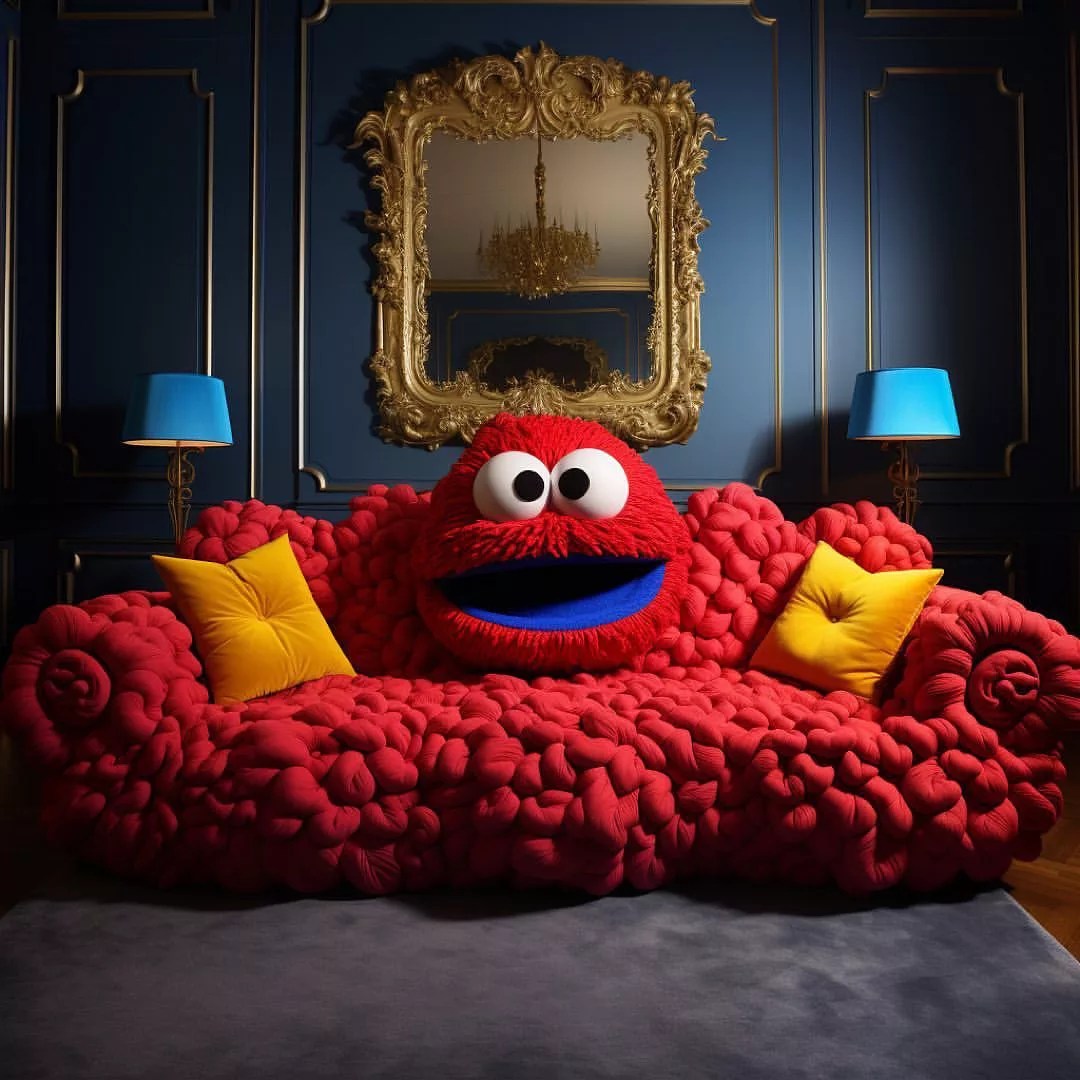ElmoInspired Sofa Sesame Street Charm for Your Living Space Delight