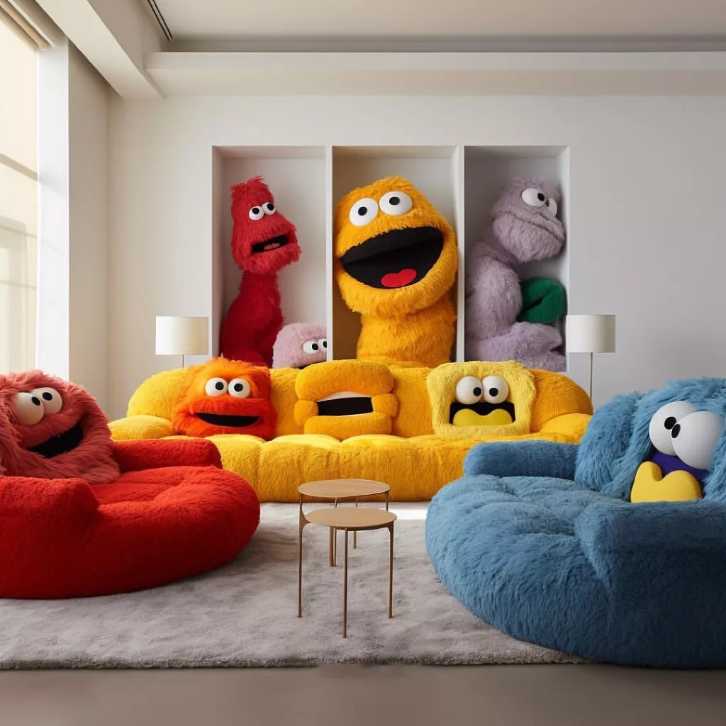 ElmoInspired Sofa Sesame Street Charm for Your Living Space Delight