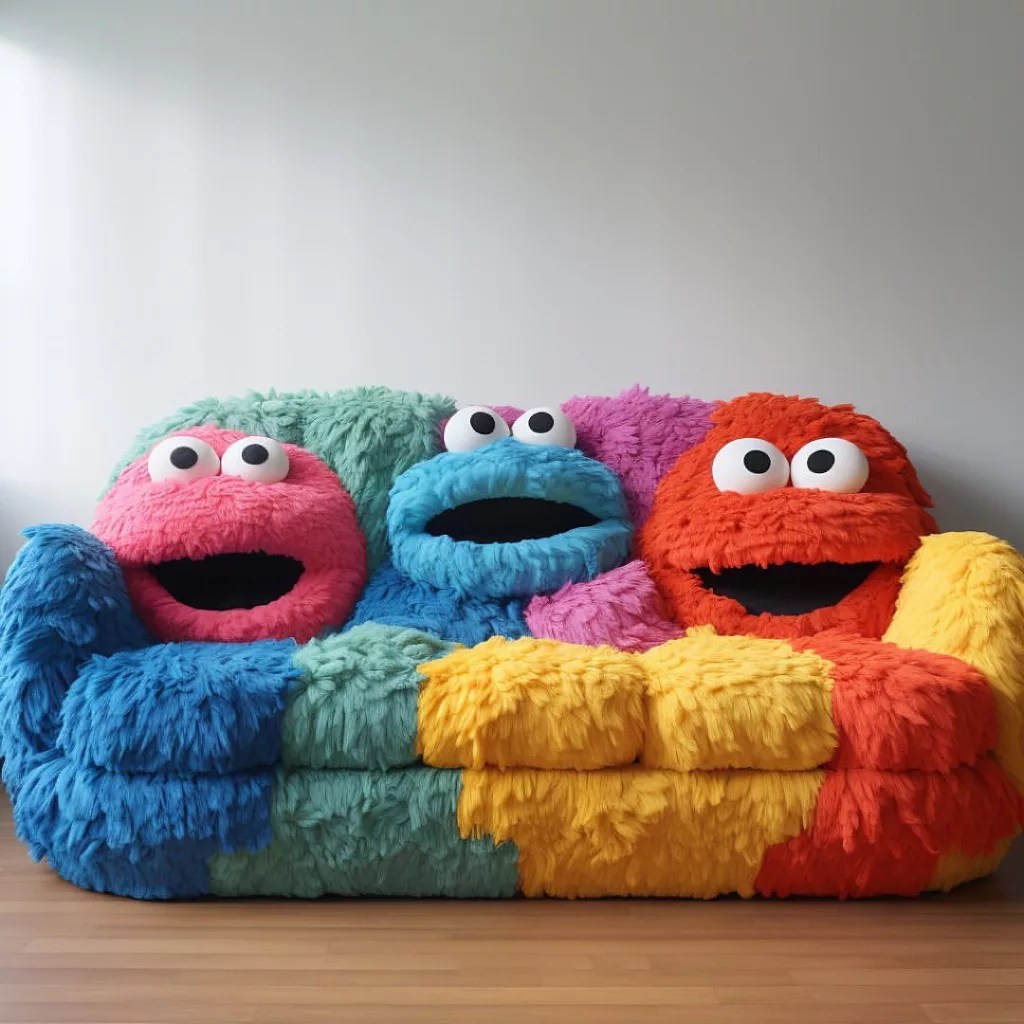ElmoInspired Sofa Sesame Street Charm for Your Living Space Delight