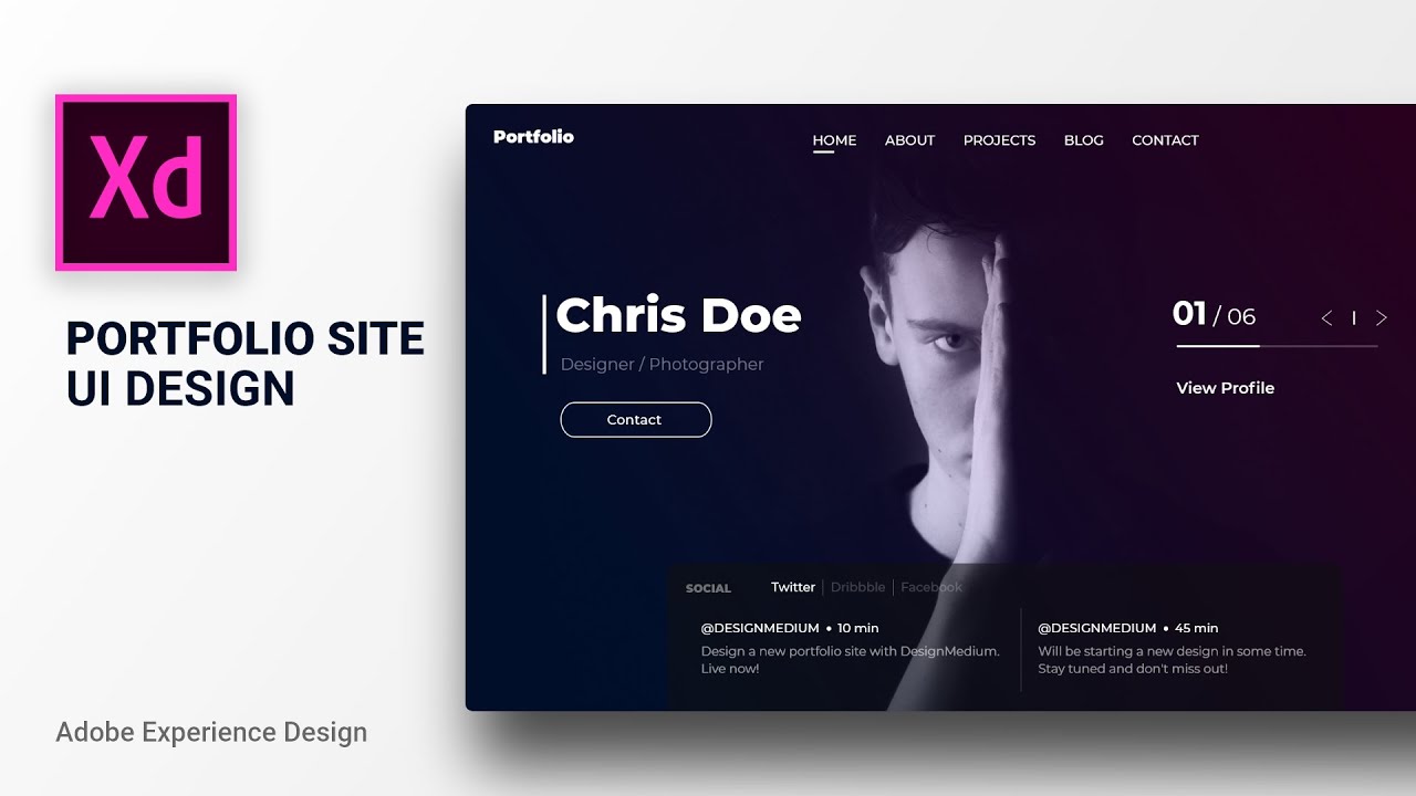 Web Design Speed Art Modern Portfolio Website in Adobe