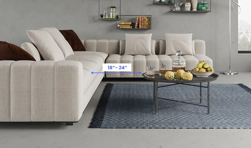 Rug Placement Under Living Room Sectional Designing Idea