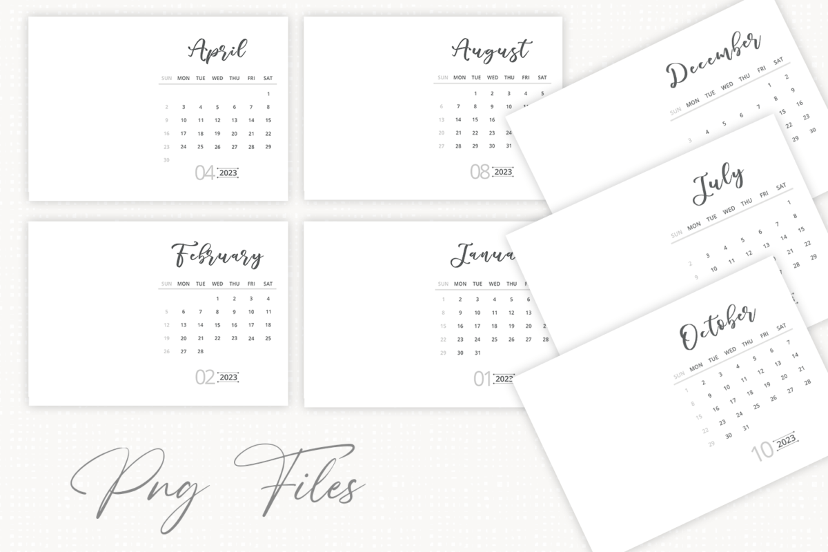 2023 Desk Calendar Template, Printable Photo Calendar, Monthly Calendar