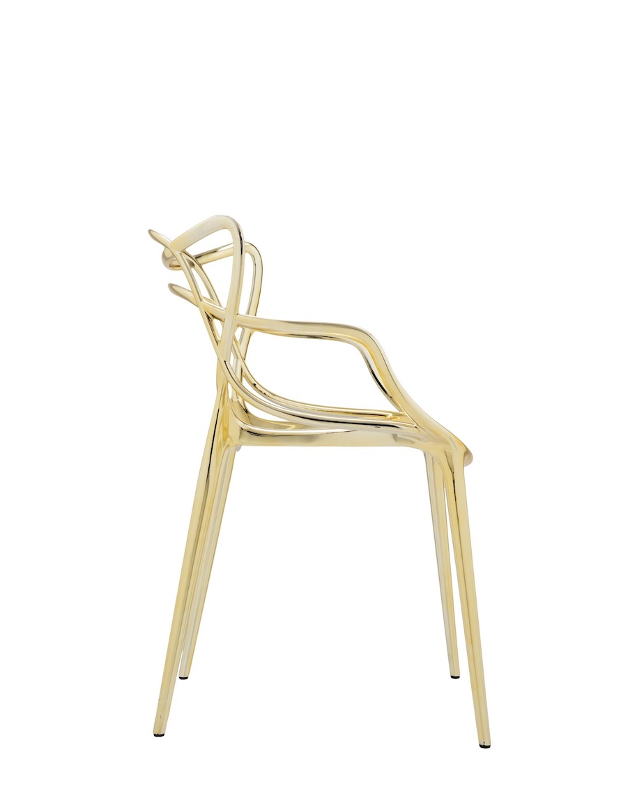 Kartell Armlehnenstuhl MASTERS gold von Starck im Designlager Dülmen