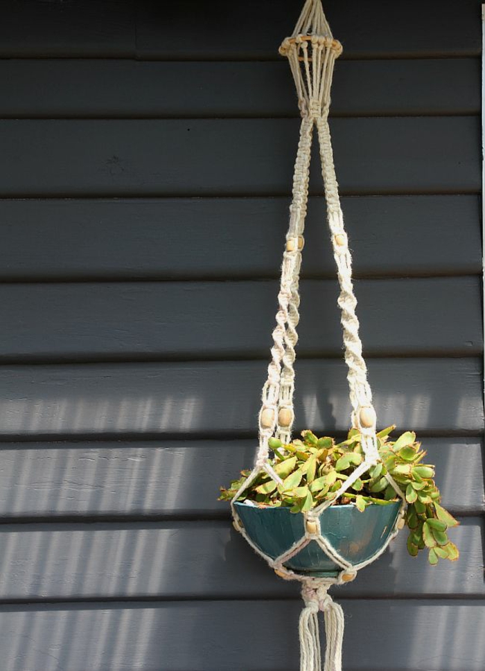 Pot suspendu macramé pour fleurs et plantes en suspension
