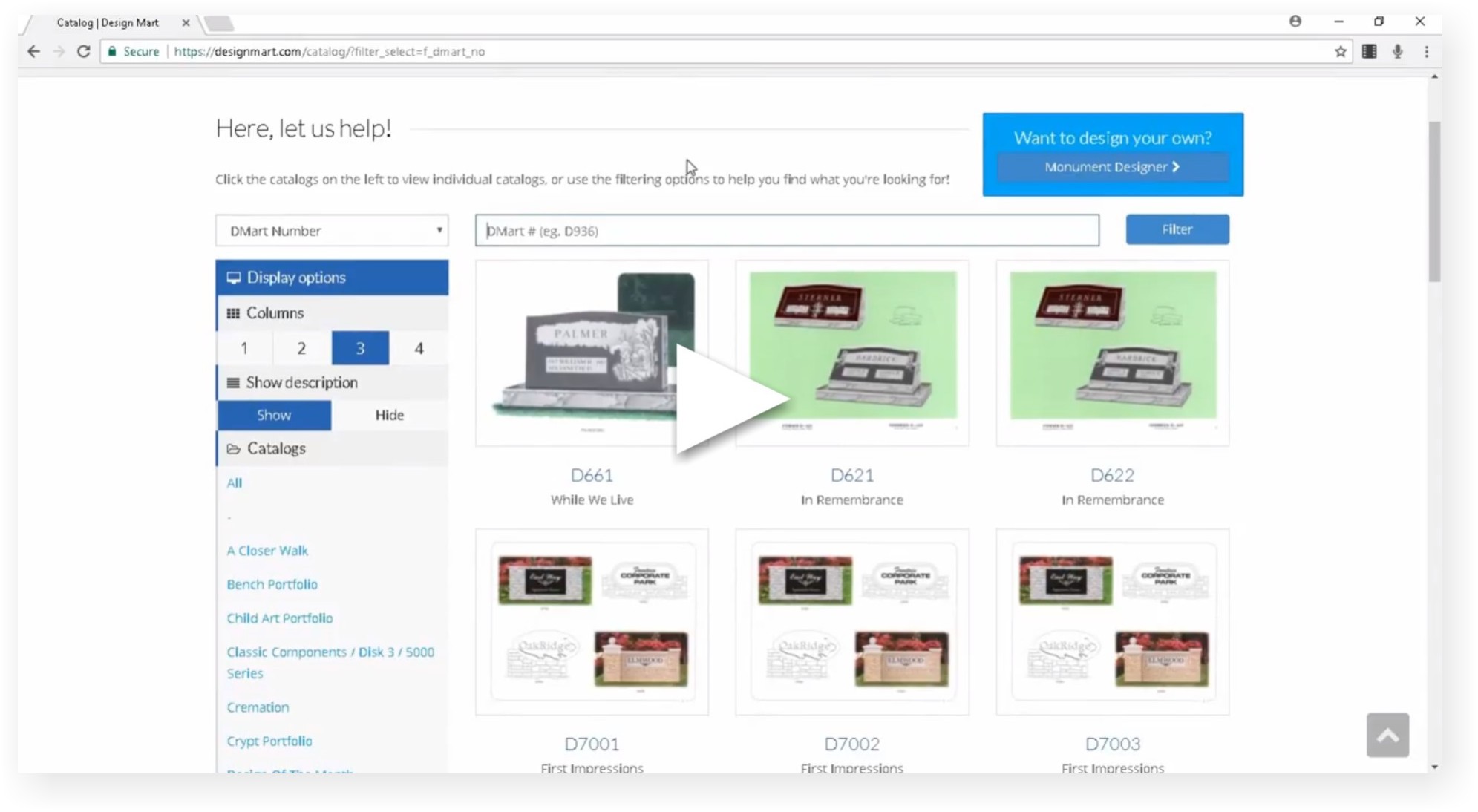 Online Catalog & Monument Designer / Online Design Catalog / About Online Design Catalog