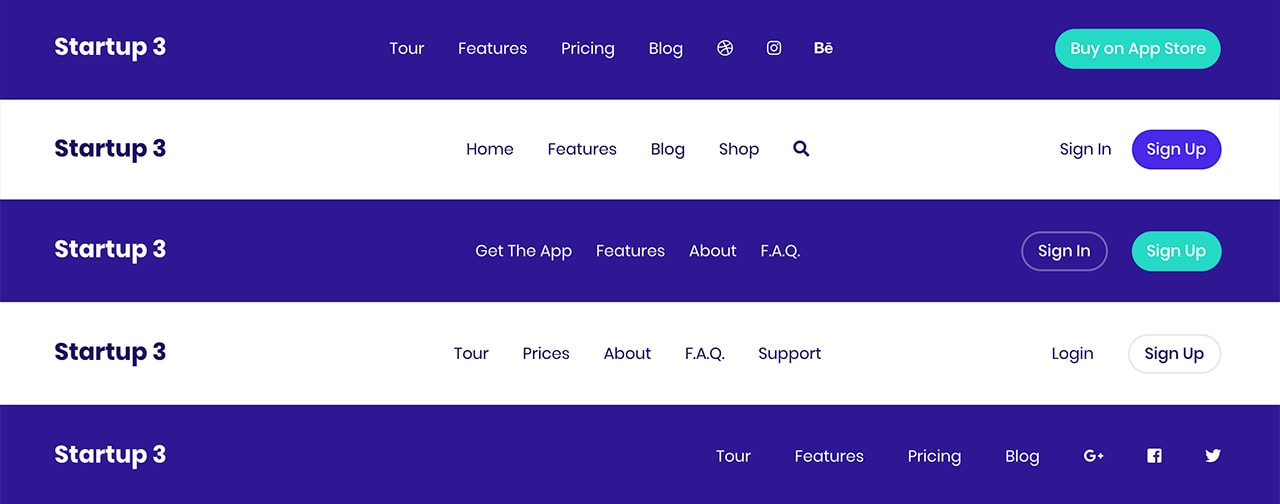 Free Bootstrap Navbar Templates