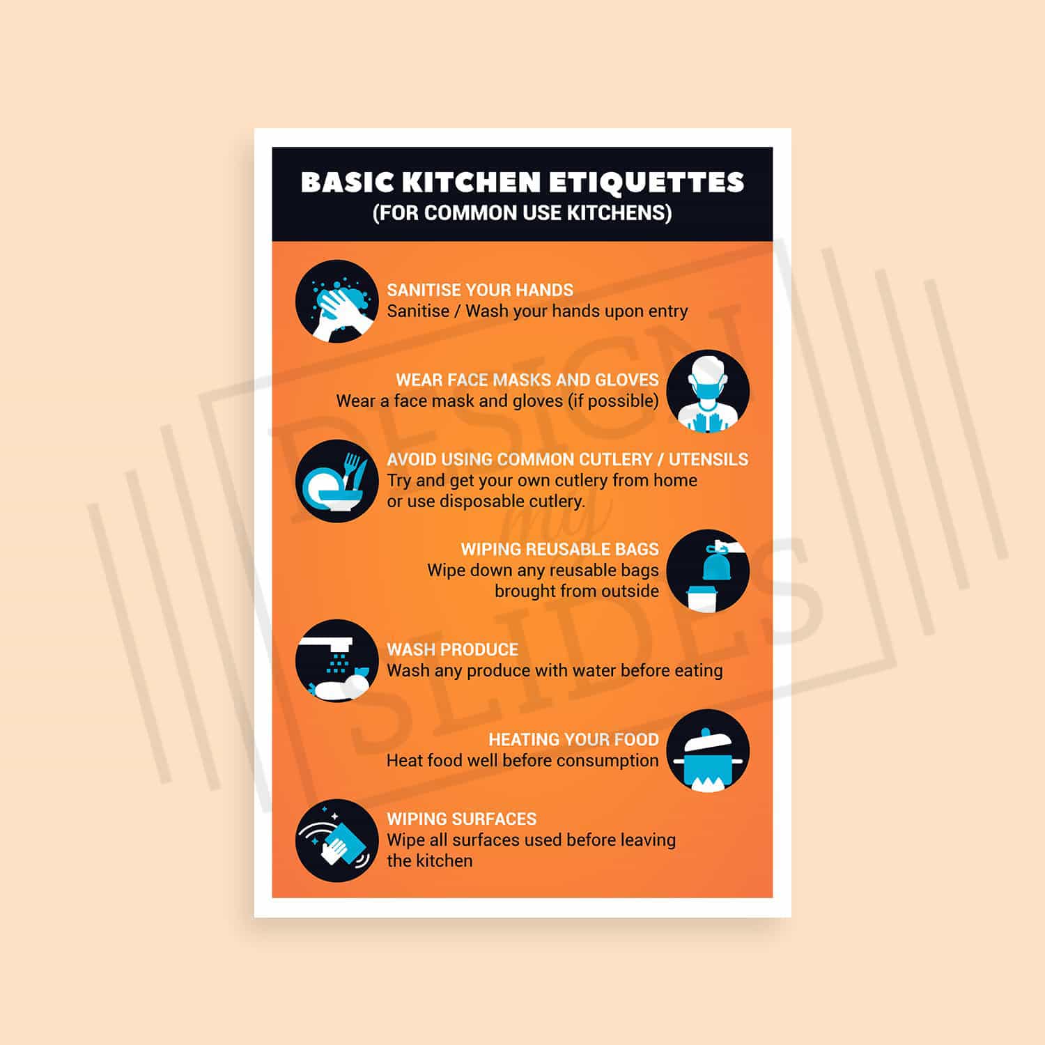 Office Kitchen Etiquette Posters for Common Use in Kitchen