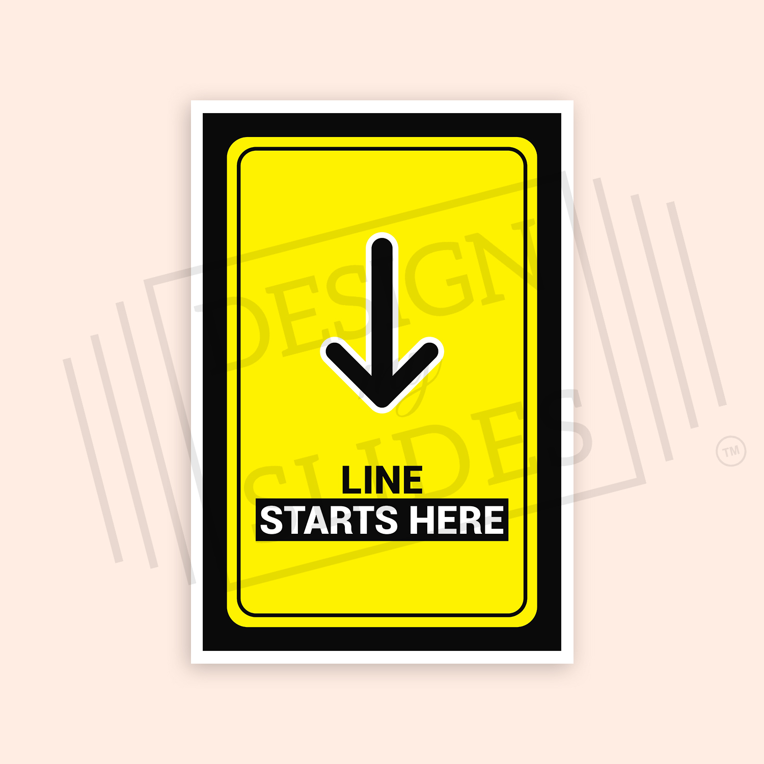 Direction Sign Line Starts Here Signage Design My Slides