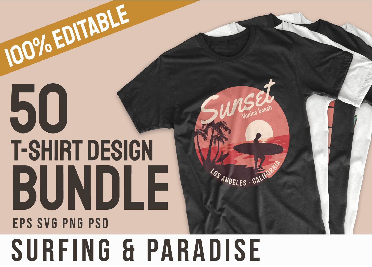 Download Surfing Paradise Vector T Shirt Design Bundle Surf And Beach T Shirt Design Collection Designnumb