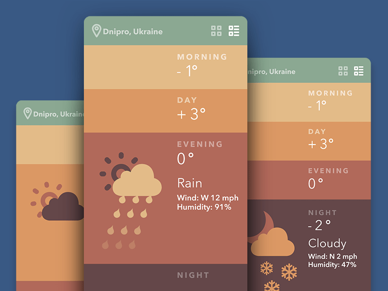 30 Creative & Modern Weather Mobile App Designs