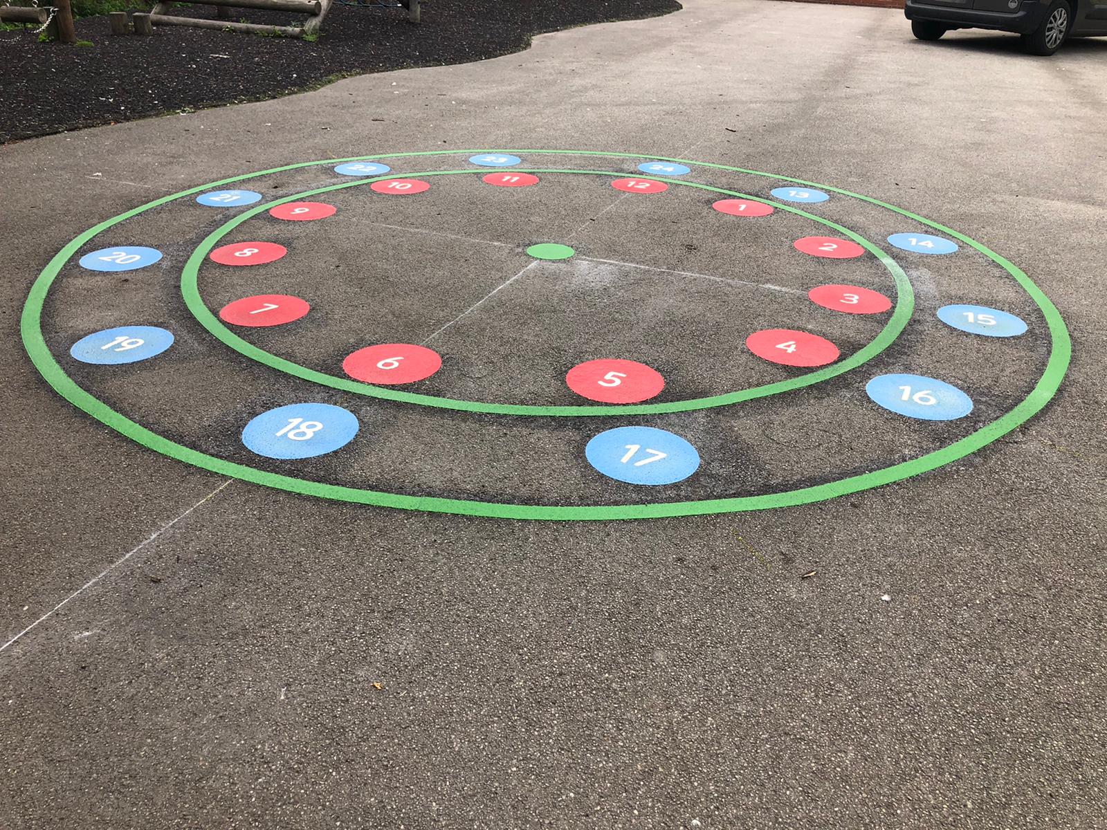 24 Hour Clock Playground Markings Designs & Lines