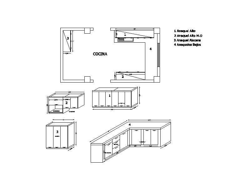 Kitchen Shelves 2D DWG Plan for AutoCAD • Designs CAD