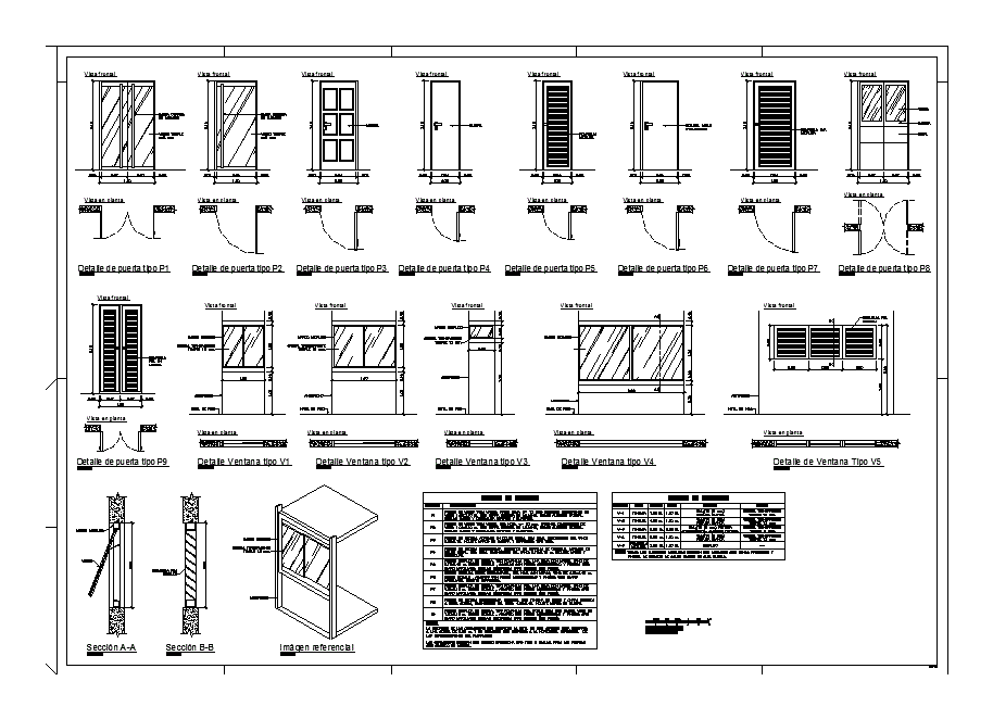 Details Of Doors And Windows In Various Sizes DWG Detail for AutoCAD