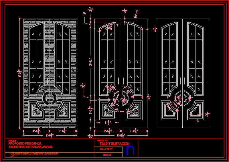 Free Cad Blocks Door Elevations