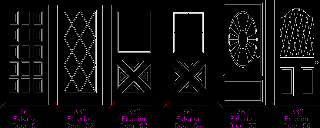Exterior Doors DWG Block for AutoCAD • Designs CAD