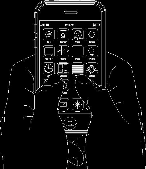 Iphone With Hands DWG Block for AutoCAD • Designs CAD
