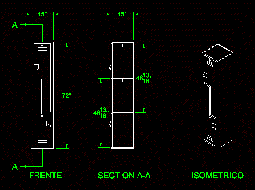 Locker 1 DWG Block for AutoCAD • Designs CAD