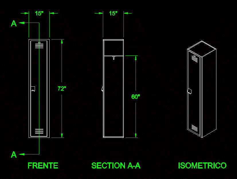 Locker 2 DWG Block for AutoCAD • Designs CAD
