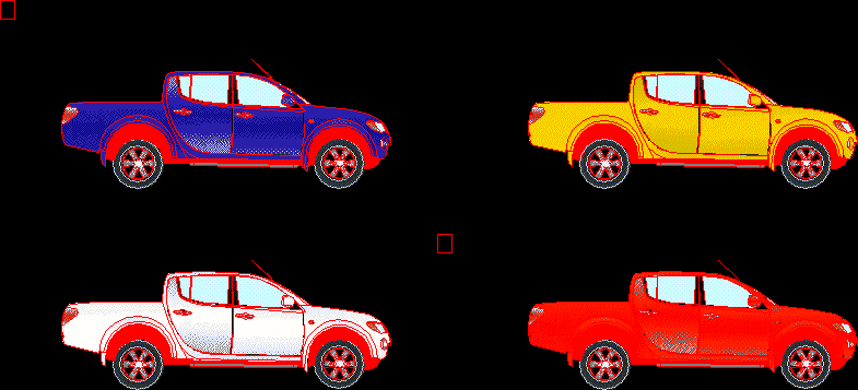 Mitsibishi L 200 Triton( Side) 2D DWG Block for AutoCAD • Designs CAD