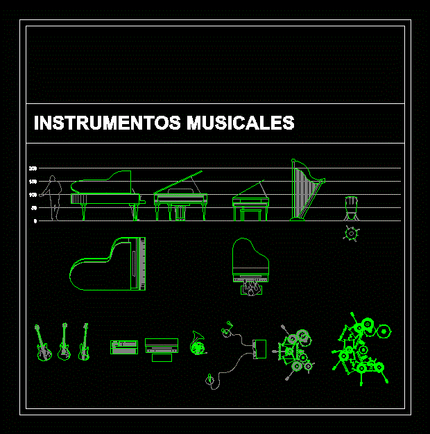 Musical Instruments DWG Block for AutoCAD • Designs CAD