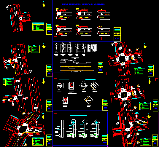 Road Signs, Traffic Signals DWG Block for AutoCAD