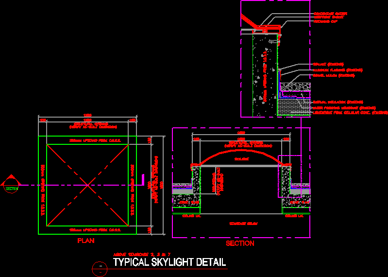 Skylight Plan And Section Cad Detail Autocad Dwg Plan N Design Images