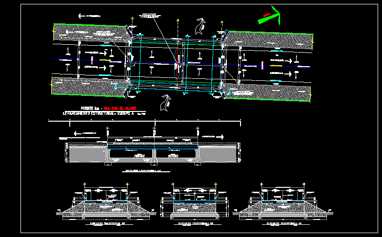 Structural Bridge DWG Elevation for AutoCAD • Designs CAD