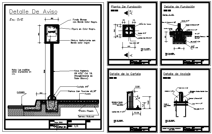 Bus Stop Sign On Pole 2D DWG Block For AutoCAD • DesignsCAD