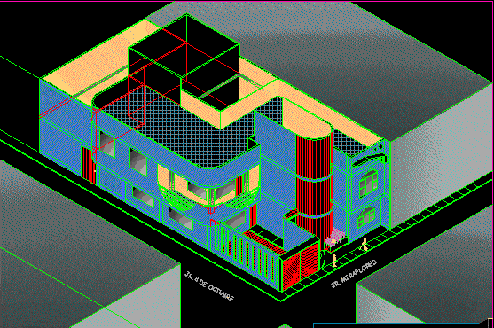 Facade Isometric View DWG Block for AutoCAD • Designs CAD