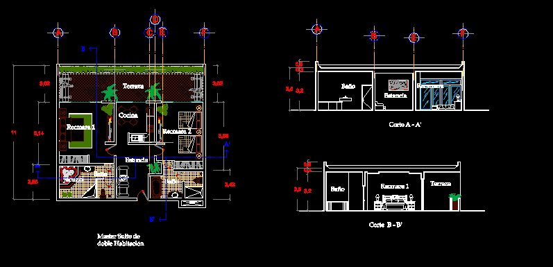 Master Suite Double DWG Plan for AutoCAD • Designs CAD