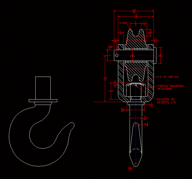 Bottom Block Hook DWG Block for AutoCAD • Designs CAD