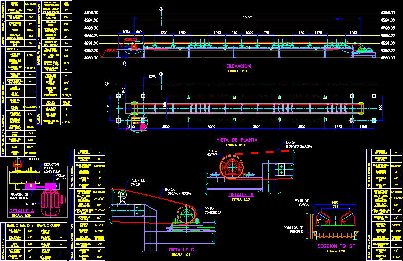 Conveyor Belt DWG Section for AutoCAD • Designs CAD