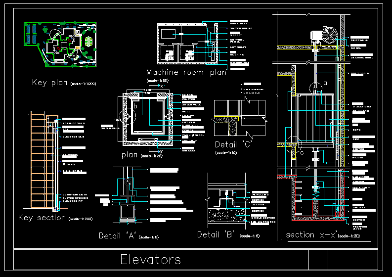 ElevatorConstruction Details DWG Plan for AutoCAD • DesignsCAD